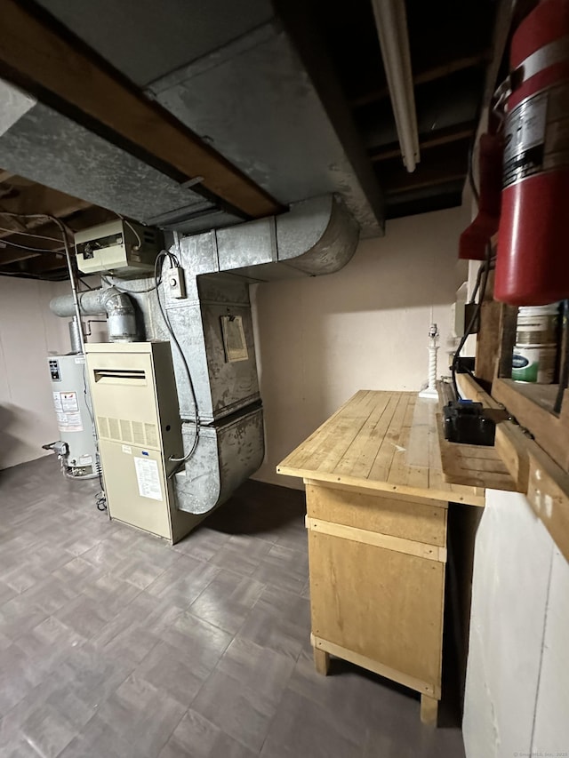 130 Judd Ave, New Britain, CT 06051 - unfinished basement with gas water heater
