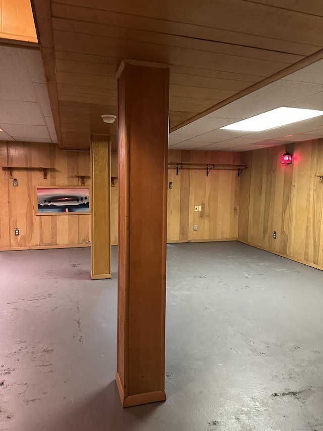 130 Judd Ave, New Britain, CT 06051 - finished basement featuring wood walls and a paneled ceiling