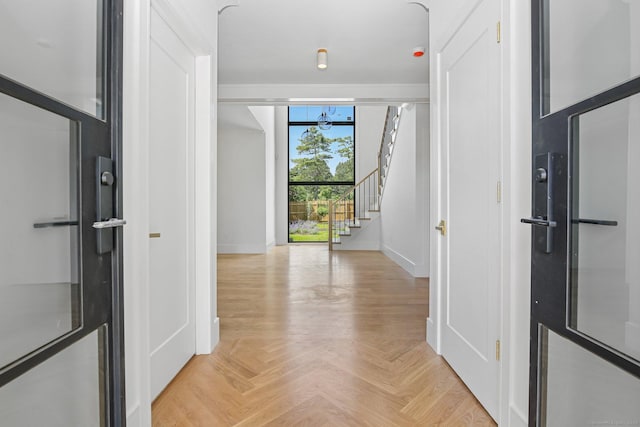 52 Garibaldi Ln, New Canaan, CT 06840 - hallway with stairway and baseboards