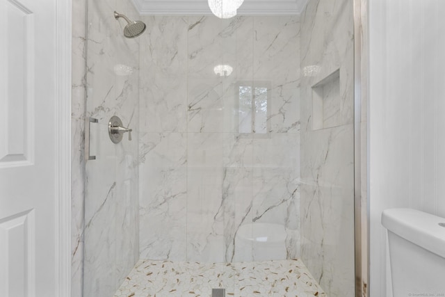513 Opa Ln Unit B, Stratford, CT 06614 - bathroom featuring toilet and a marble finish shower