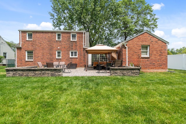 43 Superior Ave, Newington, CT 06111 - back of property with a gazebo, brick siding, and a patio