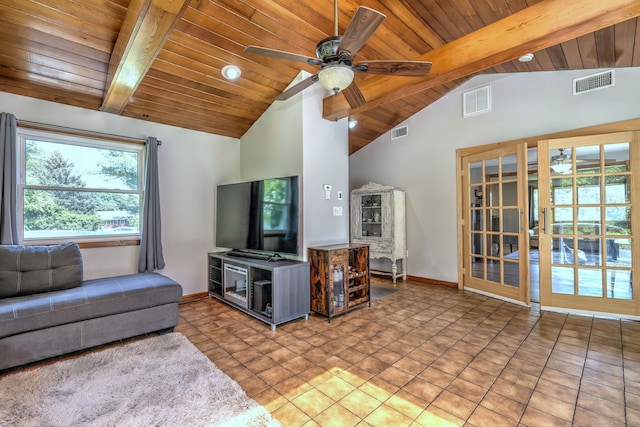 50 Sea Hill Rd, North Branford, CT 06471 - living area with wooden ceiling, baseboards, and a ceiling fan