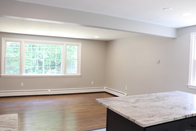 197 New Rd, Tolland, CT 06084 - below grade area with wood finished floors, recessed lighting, and a baseboard heating unit
