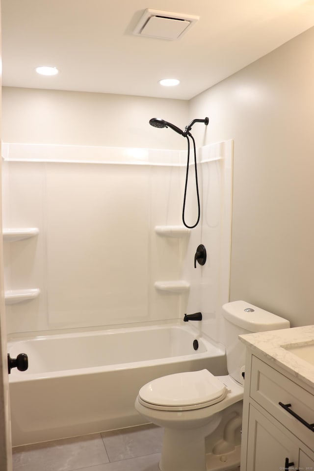 197 New Rd, Tolland, CT 06084 - full bathroom featuring vanity, tile patterned flooring, toilet, and bathtub / shower combination