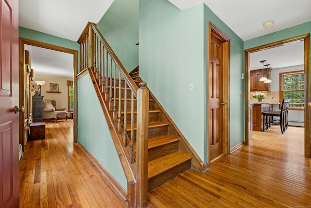 37 Sheffield Ln, Madison, CT 06443 - staircase featuring hardwood / wood-style floors