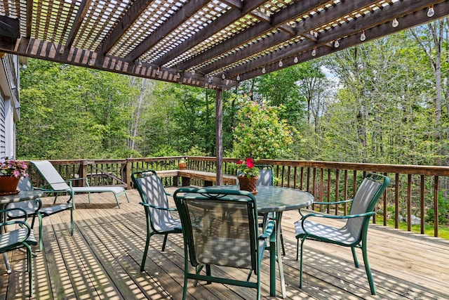 37 Sheffield Ln, Madison, CT 06443 - deck with outdoor dining area and a pergola