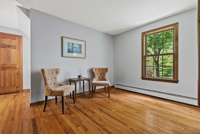 37 Sheffield Ln, Madison, CT 06443 - living area featuring a baseboard radiator and light wood-style flooring