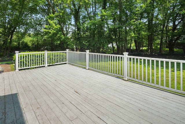 43 Hall Rd, Easton, CT 06612 - deck with a lawn and view of scattered trees