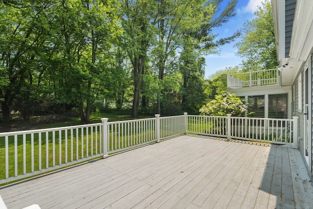 43 Hall Rd, Easton, CT 06612 - wooden deck featuring a yard and view of wooded area
