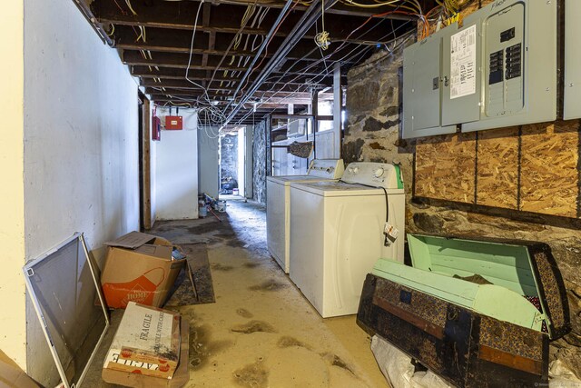 3800 Main St, Stratford, CT 06614 - basement with independent washer and dryer and electric panel