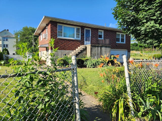 82 Hotchkiss St, Waterbury, CT 06704 - view of front facade with brick siding and a garage