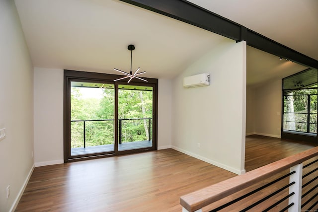7 Hillcrest Ln, Weston, CT 06883 - unfurnished room featuring an AC wall unit and wood finished floors