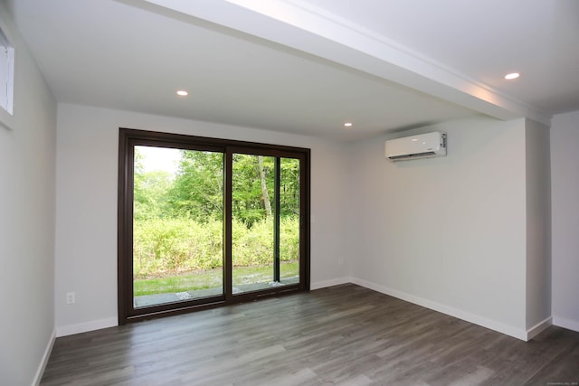 7 Hillcrest Ln, Weston, CT 06883 - unfurnished room with a wall unit AC, wood finished floors, and recessed lighting