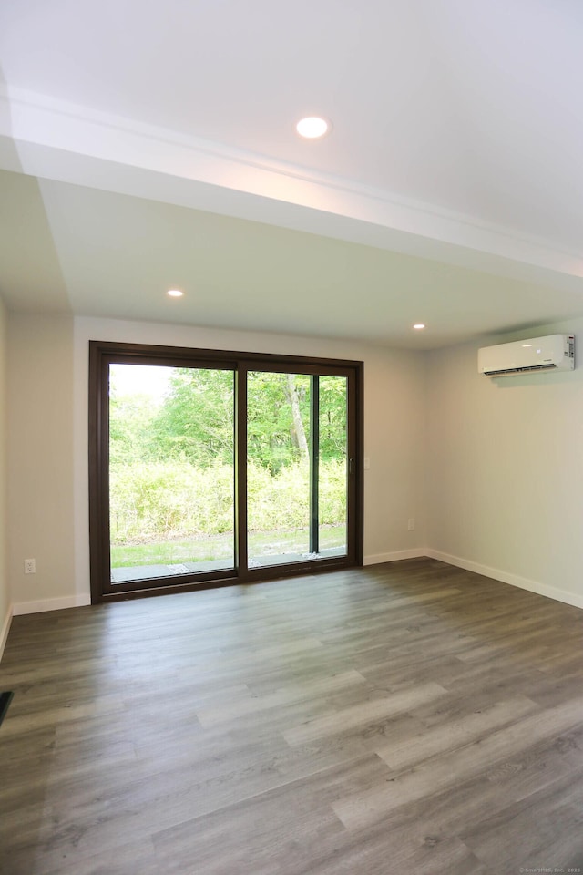 7 Hillcrest Ln, Weston, CT 06883 - unfurnished room featuring a wall mounted AC, wood finished floors, and recessed lighting