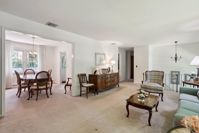 26 Wayfaring Rd, Norwalk, CT 06851 - living room with a chandelier and light colored carpet