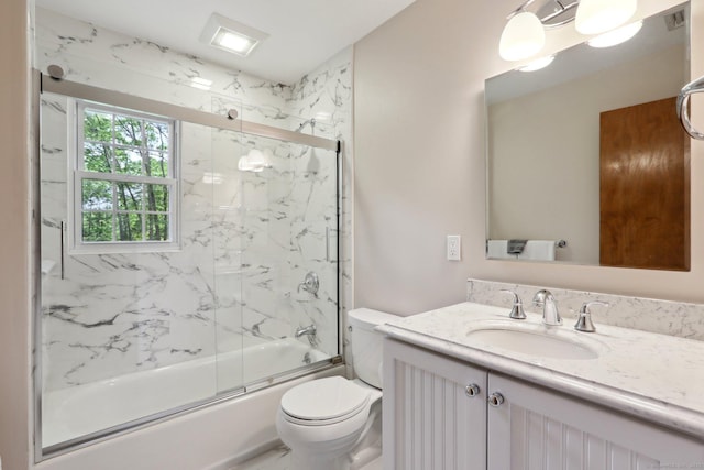 26 Wayfaring Rd, Norwalk, CT 06851 - full bathroom with vanity, toilet, and shower / bath combination with glass door