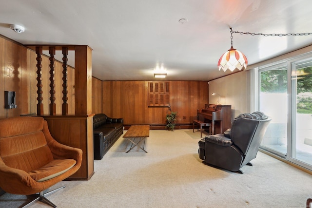 26 Wayfaring Rd, Norwalk, CT 06851 - living area featuring carpet flooring and wood walls