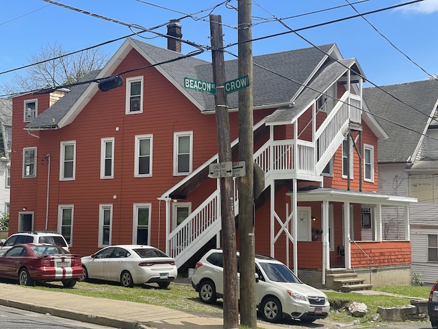 50 Beacon St, Waterbury, CT 06704 - multi unit property with a shingled roof and a chimney