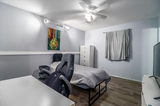 115 Sunburst Rd, Bridgeport, CT 06606 - bedroom featuring wood finished floors, an office area, and ceiling fan