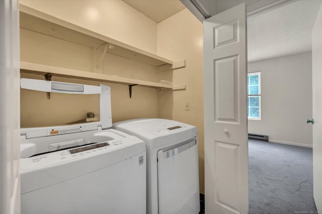 745 Merrow Rd Apt 157, Coventry, CT 06238 - washroom with baseboard heating, carpet, washing machine and dryer, and baseboards