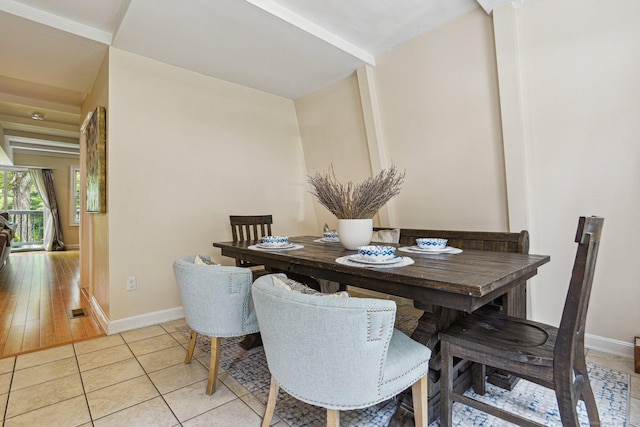 958 Essex Rd, Westbrook, CT 06498 - dining space featuring baseboards and light tile patterned floors