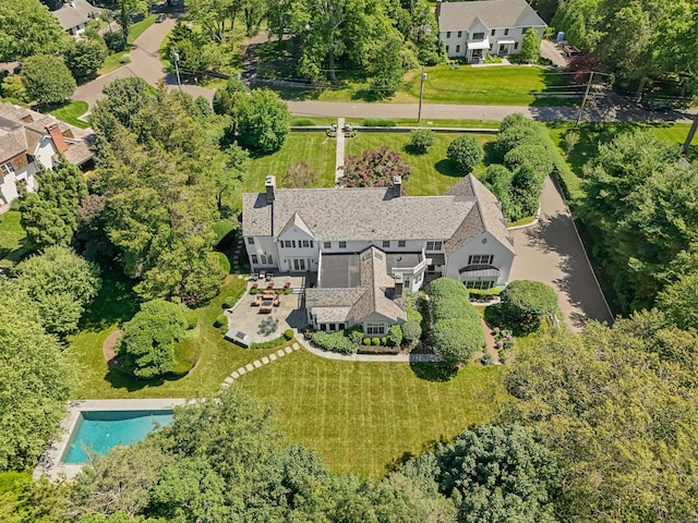 66 Stanton Rd, Darien, CT 06820 - view from above of property with a pool