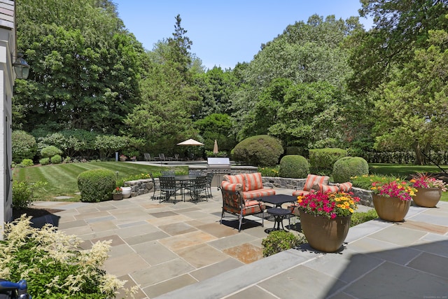 66 Stanton Rd, Darien, CT 06820 - view of patio / terrace featuring outdoor dining space and an outdoor living space