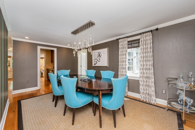3 Bittersweet Trl, Norwalk, CT 06853 - dining room with wood finished floors, crown molding, baseboards, and recessed lighting