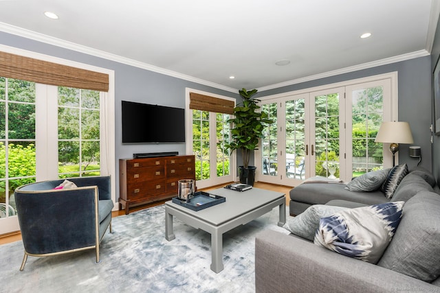 3 Bittersweet Trl, Norwalk, CT 06853 - living area featuring crown molding, wood finished floors, and recessed lighting