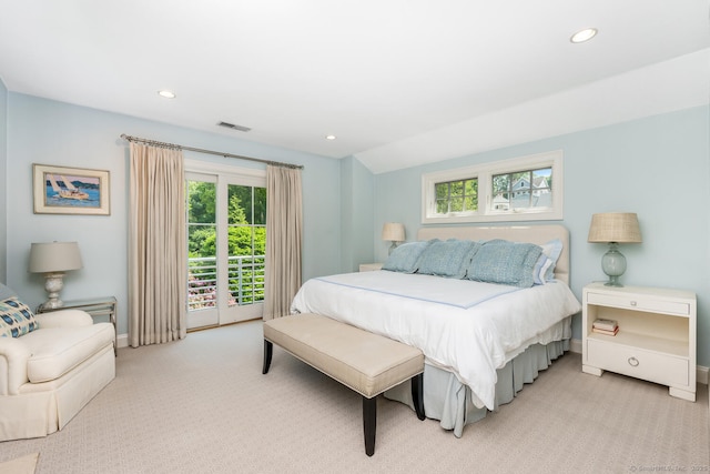 3 Bittersweet Trl, Norwalk, CT 06853 - bedroom with multiple windows, access to exterior, recessed lighting, baseboards, and light carpet