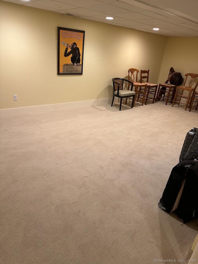 3 Bittersweet Trl, Norwalk, CT 06853 - living area with carpet floors, recessed lighting, baseboards, and a paneled ceiling