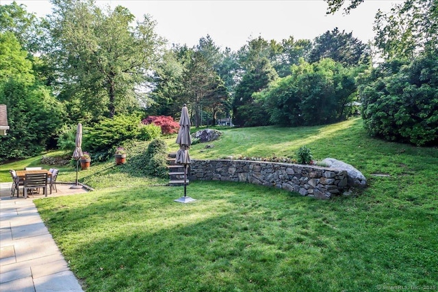 10 Fernbrook Dr, Brookfield, CT 06804 - view of grassy yard with a patio area