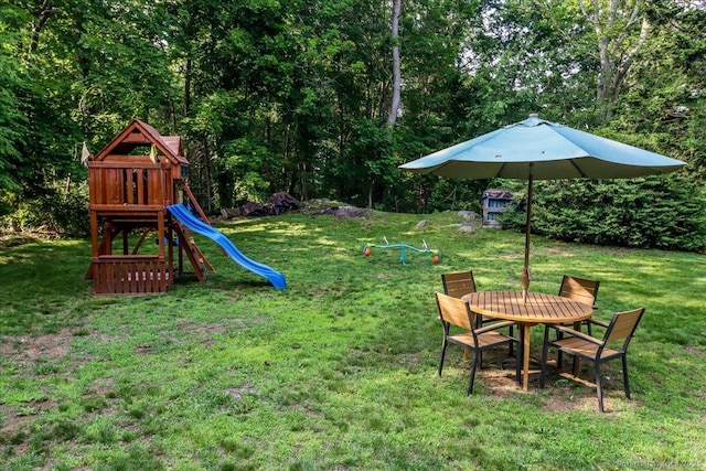 10 Fernbrook Dr, Brookfield, CT 06804 - view of green lawn with a playground