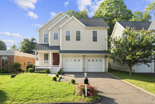 1-1/2 Colony St, Norwalk, CT 06851 - traditional-style house with asphalt driveway, a front yard, and a garage