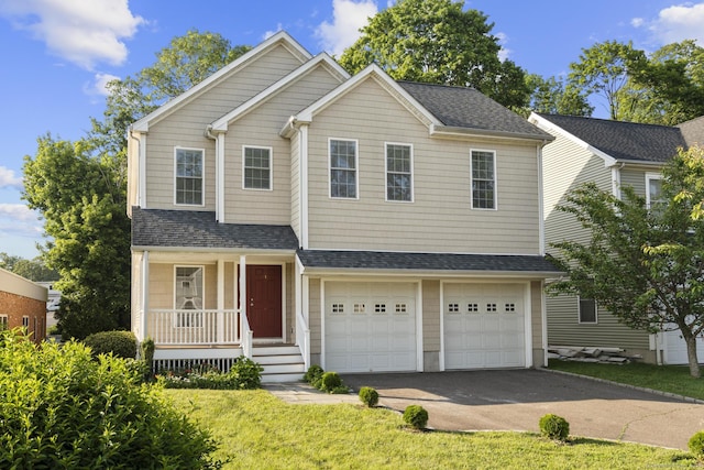 1-1/2 Colony St, Norwalk, CT 06851 - traditional home with a porch, asphalt driveway, and a garage