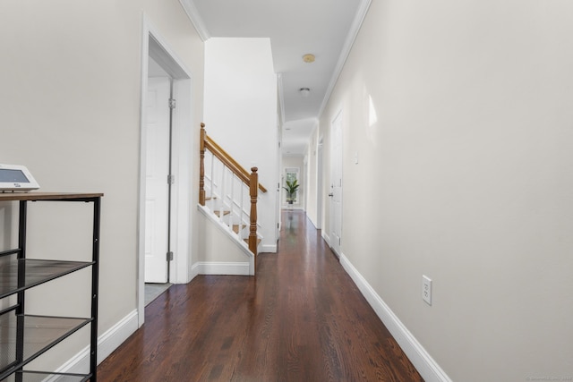 1-1/2 Colony St, Norwalk, CT 06851 - hallway featuring wood finished floors, stairs, and baseboards