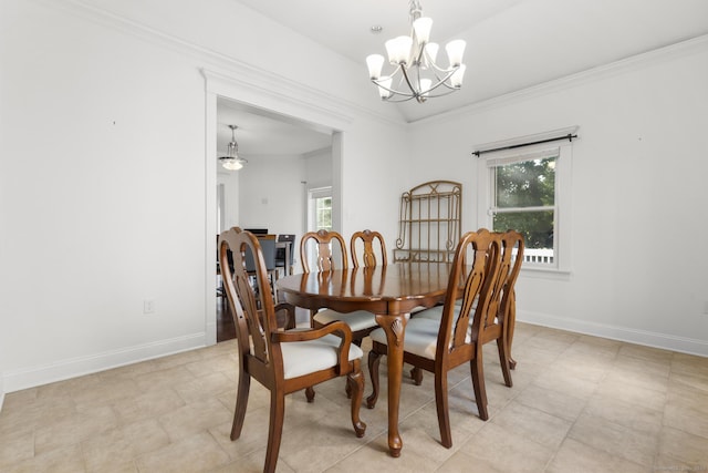 1-1/2 Colony St, Norwalk, CT 06851 - dining space with a chandelier, baseboards, and ornamental molding