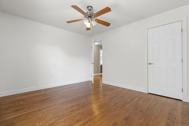 1-1/2 Colony St, Norwalk, CT 06851 - empty room featuring a ceiling fan, wood finished floors, and baseboards