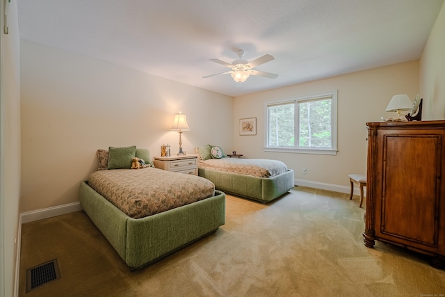 5 Stone Wall Ln, Woodbridge, CT 06525 - bedroom featuring light carpet, baseboards, and a ceiling fan
