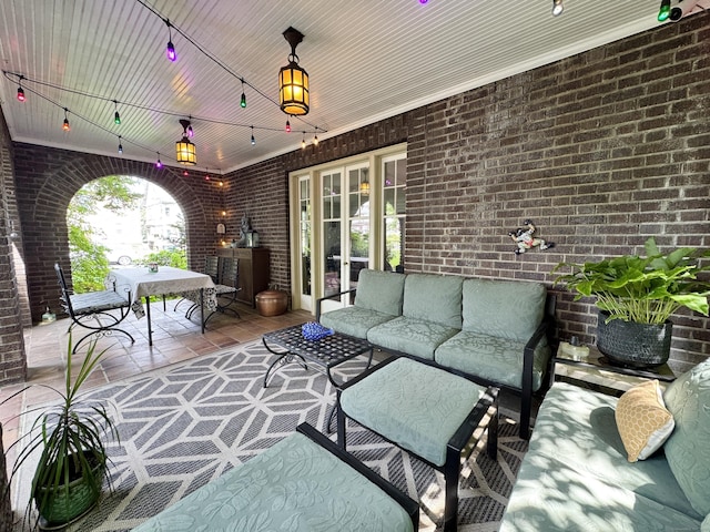 160 Kenyon St, Hartford, CT 06105 - view of patio featuring an outdoor hangout area, outdoor dining area, and french doors
