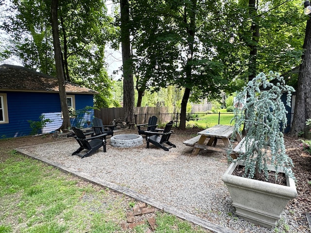 160 Kenyon St, Hartford, CT 06105 - view of patio / terrace featuring a fire pit