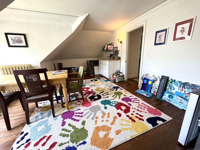 160 Kenyon St, Hartford, CT 06105 - rec room with wood finished floors and vaulted ceiling