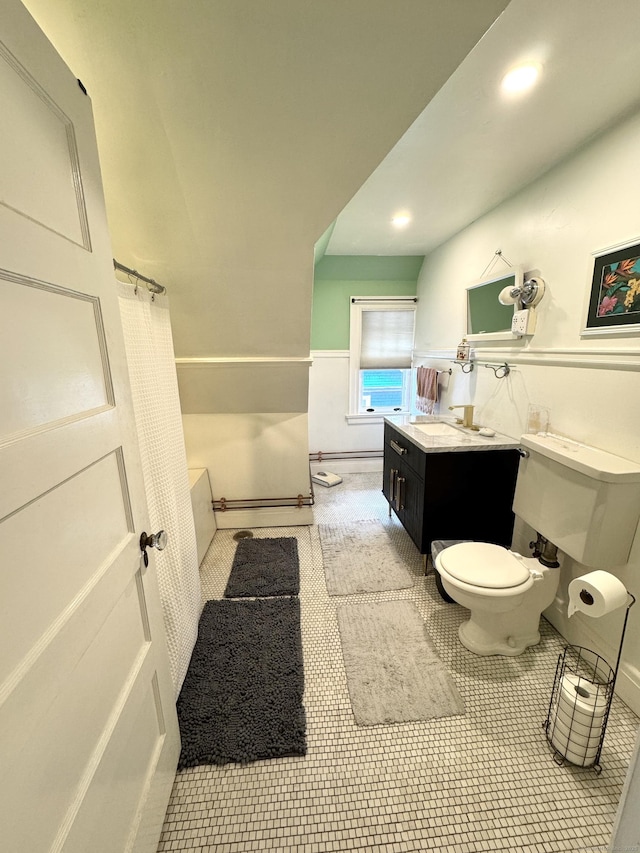 160 Kenyon St, Hartford, CT 06105 - full bath featuring toilet, vanity, and tile patterned floors