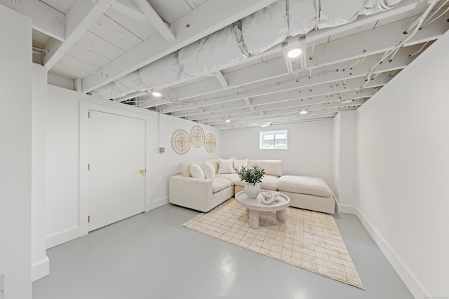 105 Blake Dr, Fairfield, CT 06824 - living room featuring concrete floors