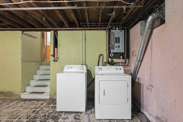 26 Caroldon Rd, Middletown, CT 06457 - washroom with electric panel and washer and dryer