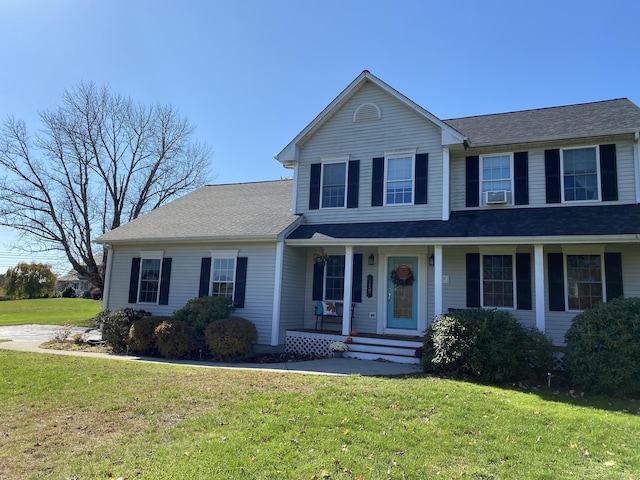 29 Meadowbrook Dr, Brooklyn, CT 06234 - view of front facade with a front lawn, a porch, and cooling unit