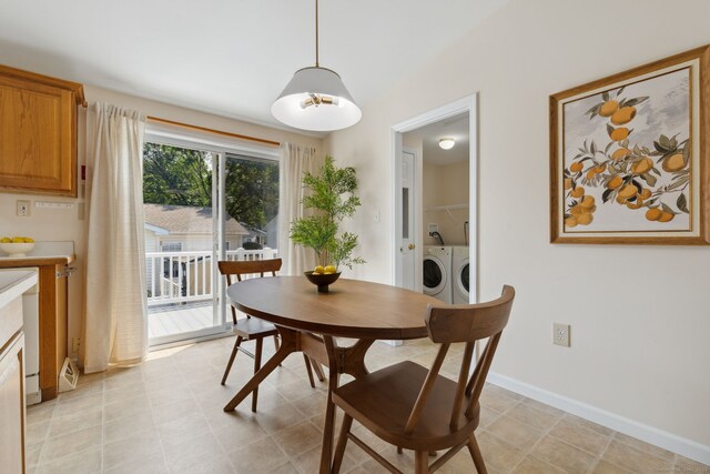 7 Rose Ct, East Windsor, CT 06088 - dining space featuring separate washer and dryer and baseboards