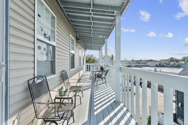 728 Quinnipiac Ave, New Haven, CT 06513 - wooden deck with a water view