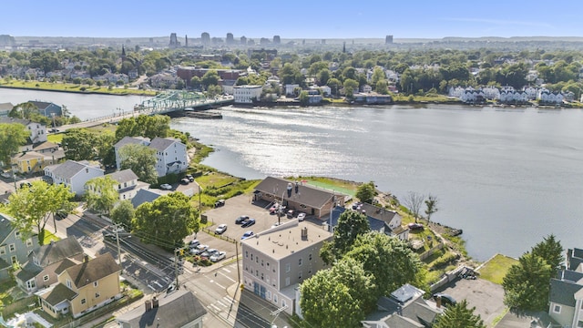 728 Quinnipiac Ave, New Haven, CT 06513 - aerial overview of property's location with a large body of water, a notable bridge, and nearby urban area