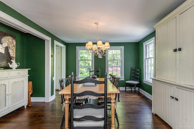 59 Davids Hill Rd, Woodbury, CT 06798 - dining room featuring a chandelier, dark wood finished floors, and a textured ceiling